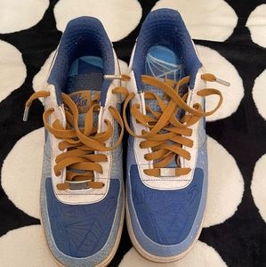 Nike Air Force 1 Premium '07 Blue DIAMOND PHILLY 315180-441 Sz 9.5